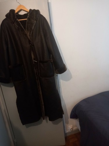 Manteau cuir fourrure - manteau,