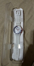 Swiss Swatch Originals Speed Up Light Gray Silicone Chrono Watch 42mm ,ORIGINAL