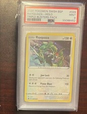2020 Pokemon Triple Blister Pack Rayquaza BSP Holo #029 PSA 9 Mint 