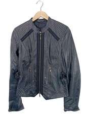 BIBA Veste en cuir Dames Veste T EU 34 bleu style extravagant