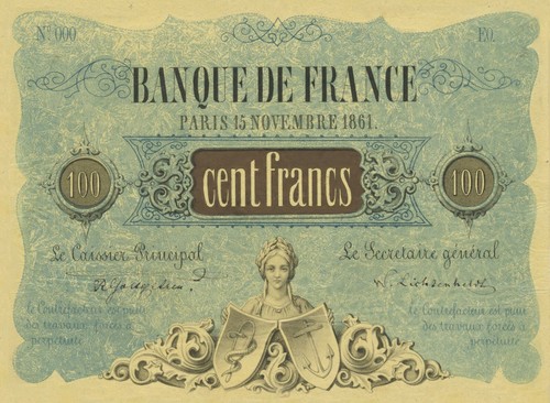 112 100 francs 1861 proof - 100,