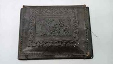 Antique 19th Century Leather Hunting Scene Document Holder Bag