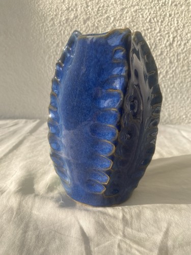 Vase émaillé vert bleu - émaillé,