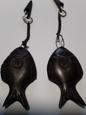 Vintage Fish Brass Very Rare Curtains Decoration.