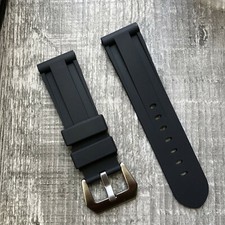Caoutchouc Noir Silicone Bracelet de Montre Pour Panerai Luminor Marina PAM