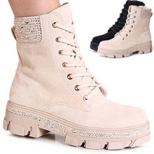 Bottes Biker En Velours Pour