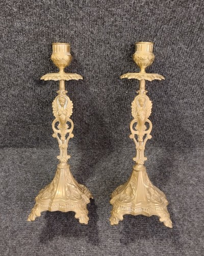 Paire bougeoir bronze - paire, 19e
