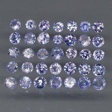 Round 2.7 to 3mm.Ravishing Color&Full Fire Purplish Blue Tanzanite 35Pcs/3.69Ct.