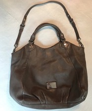 MARC By MARC JACOBS Classic Q Fran Putty Leather Tote Handbag w/silver Accents