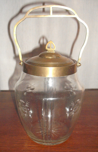 Ancien pot biscuit verre - en,