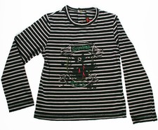 CATIMINI T-shirt "Sweet Rock" TRÈS BON ÉTAT brodé, coton, haut top fille 4-5 ans