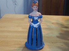 Figurine, statuette jeune Dame, biscuit, porcelaine,  polychrome. Haut 20 cm.TBE