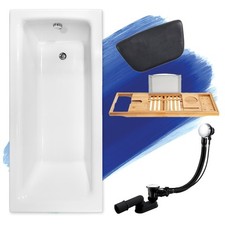 Baignoire rectangulaire TALIA 100x70 + tablette de bain + appuie-tête | écouleme