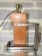 Pied Lampe brutaliste VINTAGE - Industriel bois et acier - 3,300 kg - LOFT USINE