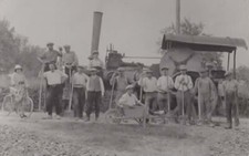 Original Photo Postcard - Compressor Roller & Workers - 1900s -