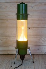 Large 19″ Soviet Lava Lamp Rainbow USSR Racket Spaceship Yellow Blue Raduga