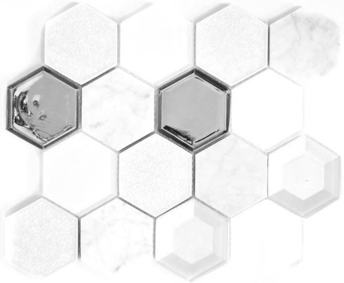 Mosaïque verre hexagonale - mosaïque,