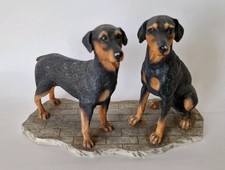 The Leonardo Collection Dobermanns Pinschers Collectible Dog Figurines on a Base