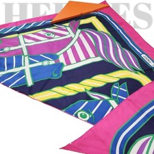 Hermes Cadre de Cheval Silk Scarf 90x200 Horse Pattern Authentic Design