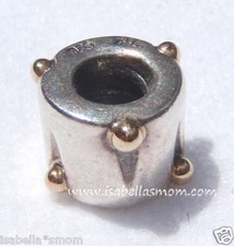 Neuf Retiré Authentique Pandora Tambour 14K Or ~ Argent Ale 925 Breloque/Perle