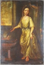 Ancien Tableau "Femme au