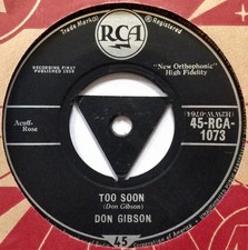 Don Gibson Too Soon Pochette