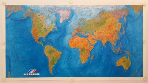 Affiche carte planisphère air - affiche,