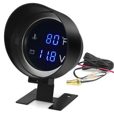 2 in 1 52mm Car Truck Water Temp Gauge Digital LED Voltmeter Meter With Sensor 