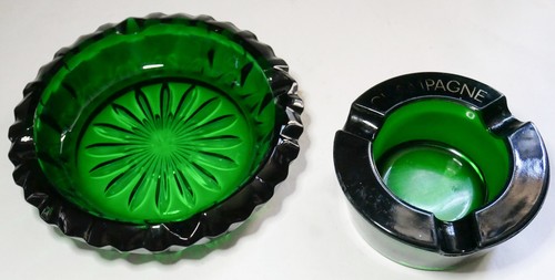 Lot cendriers vintage verre