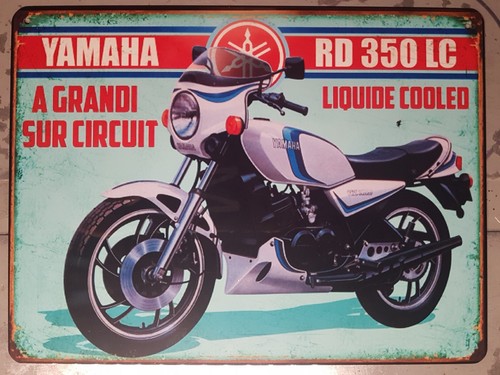 Plaque métal vintage yamaha - plaque,