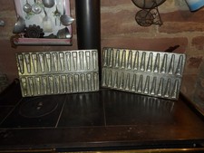 2 old cookie molds, tinplate, champagne, pastry, 1930