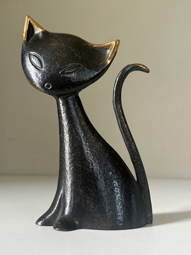 Sculpture chat bronze - sculpture,