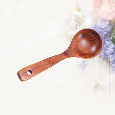  1PC louche à soupe en bois naturel longue poignée cuillère à soupe cuillère à