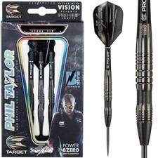 Target Darts Phil Taylor Power 8-Zero Black 24G 80% Tungsten Steel Tip Darts Set