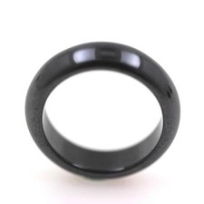 Bague alliance anneau rond Hématite noire 6 mm