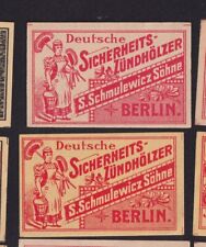 2 Antique Tag Matches Germany BN149360 Housekeeper