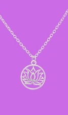Pendentif rond  fleur de lotus