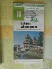 CARTE IGN serie verte 18 caen alencon   1982
