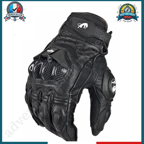 Gants moto cuir - de,