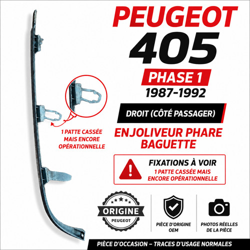 Enjoliveur phare droit - droit, peugeot
