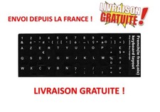 Stickers Autocollant Azerty Clavier Français Touche Noir Ordinateur portable 