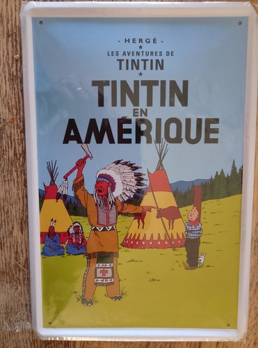 Plaque émaillée tintin - Émaillée, neuve