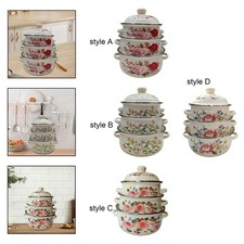 3x Marmites en émail avec