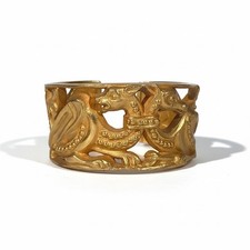 Bracelet manchette ouvert Bronze doré signé Arthus Bertrand Chimère à l'antique