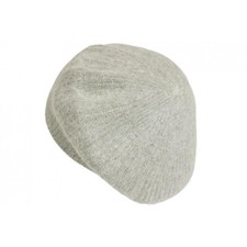 Bonnet Béret Angora Gris Clair en Laine Douce et Tendance Angela-Taille unique