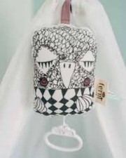 Ferm Living Musical Baby Mobile Toy Black White Shirley Organic Cotton Nursery