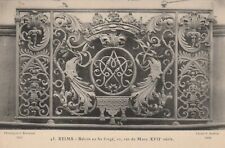Old postcard 51 REIMS wrought iron balcony 20 rue de Mars 17th century