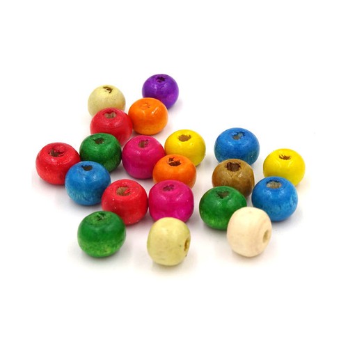 Perles bois brillant 7mm - 50,