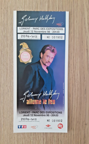 Johnny hallyday ticket billet - hallyday,