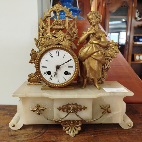 Horloge albâtre régule - régule, en